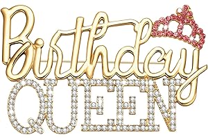 FAERLIIRY Birthday Brooch Pin for Women Metal Pin Rhinestone Queen Crown Brooch Pins for Women Round Buckle Brooch for Wedding Party Birthday
