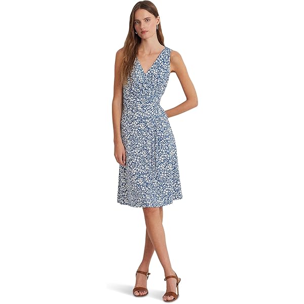a line knee length dress Metallic Knit Short A-Line Knee Length Dress by Poly USA 8236 main image 0