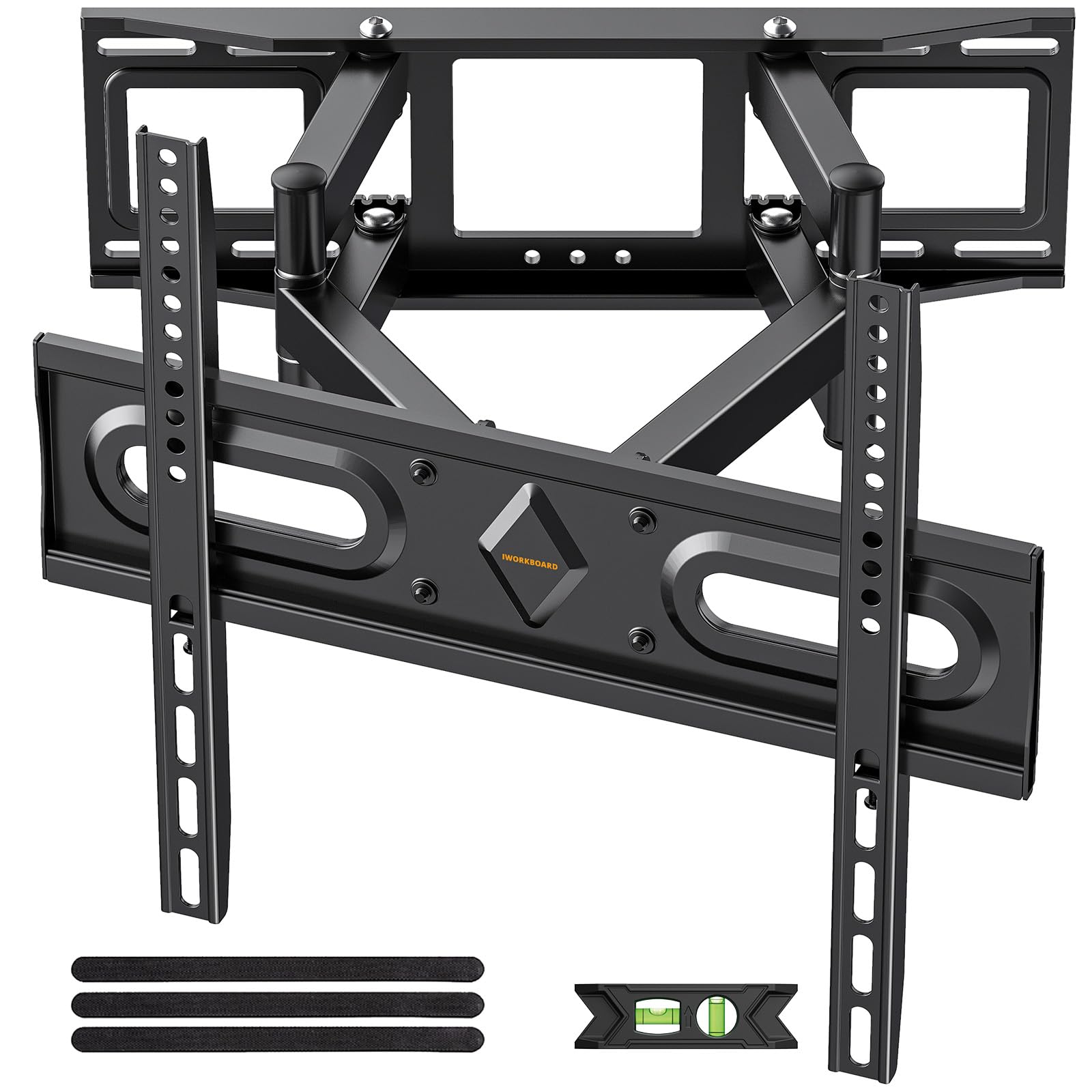 IWORKBOARD 50 55 65 inch Full Motion TV Wall Mount for 32-70 inch TV Bracket, Dual articulating Arms Mount, Tilt Swivel Extension Level, Max VESA 400x400mm, 16" Studs, 110 lbs,Fit Most 40 43 50+ TVs Image