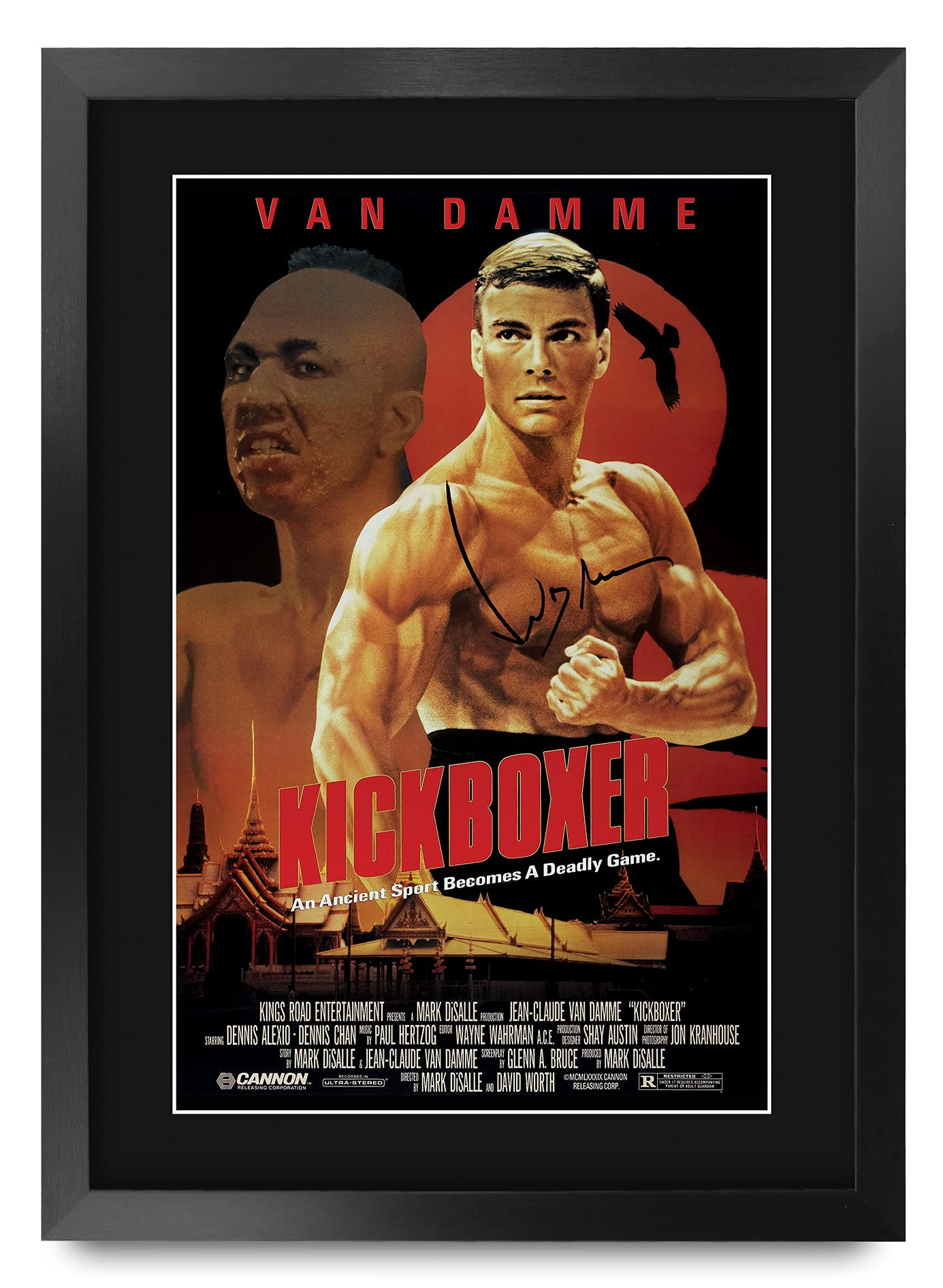 HWC Trading A3 FR Kickboxer The Cast Jean-Claude Van Damme Gifts Printed Poster Signed Autograph Picture for Movie Memorabilia Fans - A3 Framed — image 1