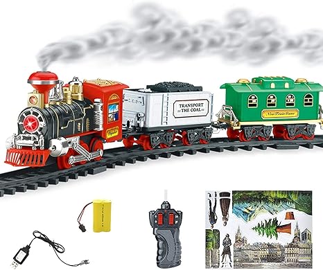 Amazon Co Jp Cylyffsfc 音楽付きレトロシミュレーション蒸気機関車おもちゃ 電車線路列車モデルセット教育玩具 乗客バージョンシミュレーションモデル充電式蒸気機関車子供のおもちゃセット ホーム キッチン