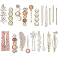 Mehayi 20 PCS Pearl Hair Clips Set Fashion Korean Acrylic Resin Hair Barrettes, Bobby Pins Hairpins for Women and Ladies Girls Headwear Styling Tools, Hair Accessories for Decorative Party Wedding
