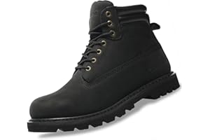 SAFETY LOONG Work Boots for Men Waterproof Soft Toe Non Slip Comfortable Leather Workboots