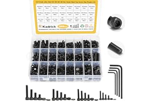 Kadrick Metric Screws Assortment,860PCS M6 M5 M4 M3 Screw Kit, Suitable for 3D Printing DIY,Hex Socket Head Cap Bolts Nuts and Washers Kit, Grade 12.9 Alloy Steel, Black Zinc Plated,Anti Rust Upgrade