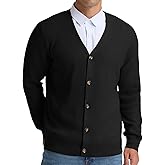 RQP Men's Cardigan Sweaters Long Sleeve V-Neck Sweaters Slim Fit Casual Buttons Down Knitted Sweaters
