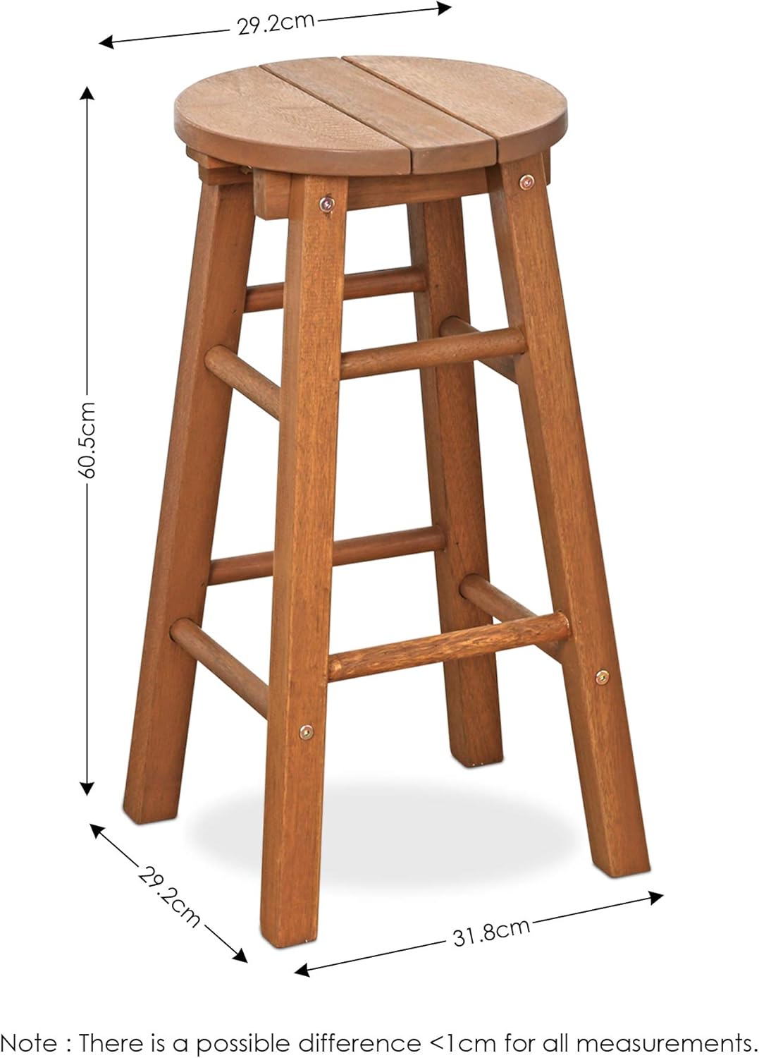 Furinno FG17629 Tioman Outdoor Hardwood Patio Furniture Promo Arch Bar Stool (Set of 2), Natural: Garden & Outdoor
