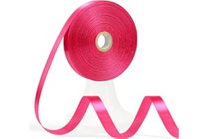 Apeseek 60 Yards Hot Pink Ribbon 1/2 Inch, Solid Satin Ribbon for Gift Wrapping, Crafts, Flower Bouquet, Wedding, Baby Shower, Festival, Christmas, Halloween
