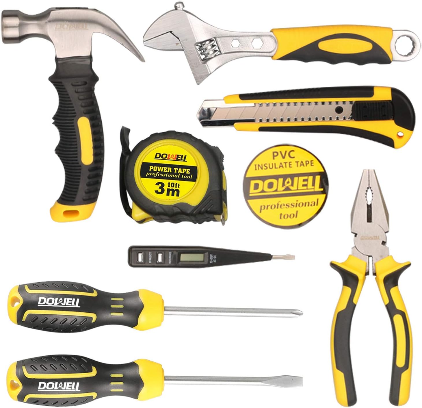 DOWELL 10 Piece Small Tool Kit,Mini Portable Tool Set,Home Repair Hand