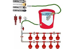 PERFSIGN Complete Set Pipeline Automatic Chicken Waterer System,1/2" PVC Pipe Accessories DIY Kit with 2 Hose,Chicken Water Cup,Chicken Waters,Poultry Waterer,Duck Water Feeder for Quail Chicken Duck Goose