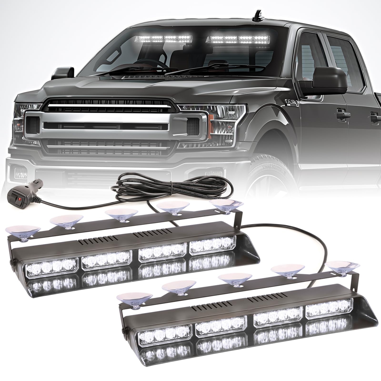 PKINGLAKE 2 in 1 LED Emergency Dash Strobe Light