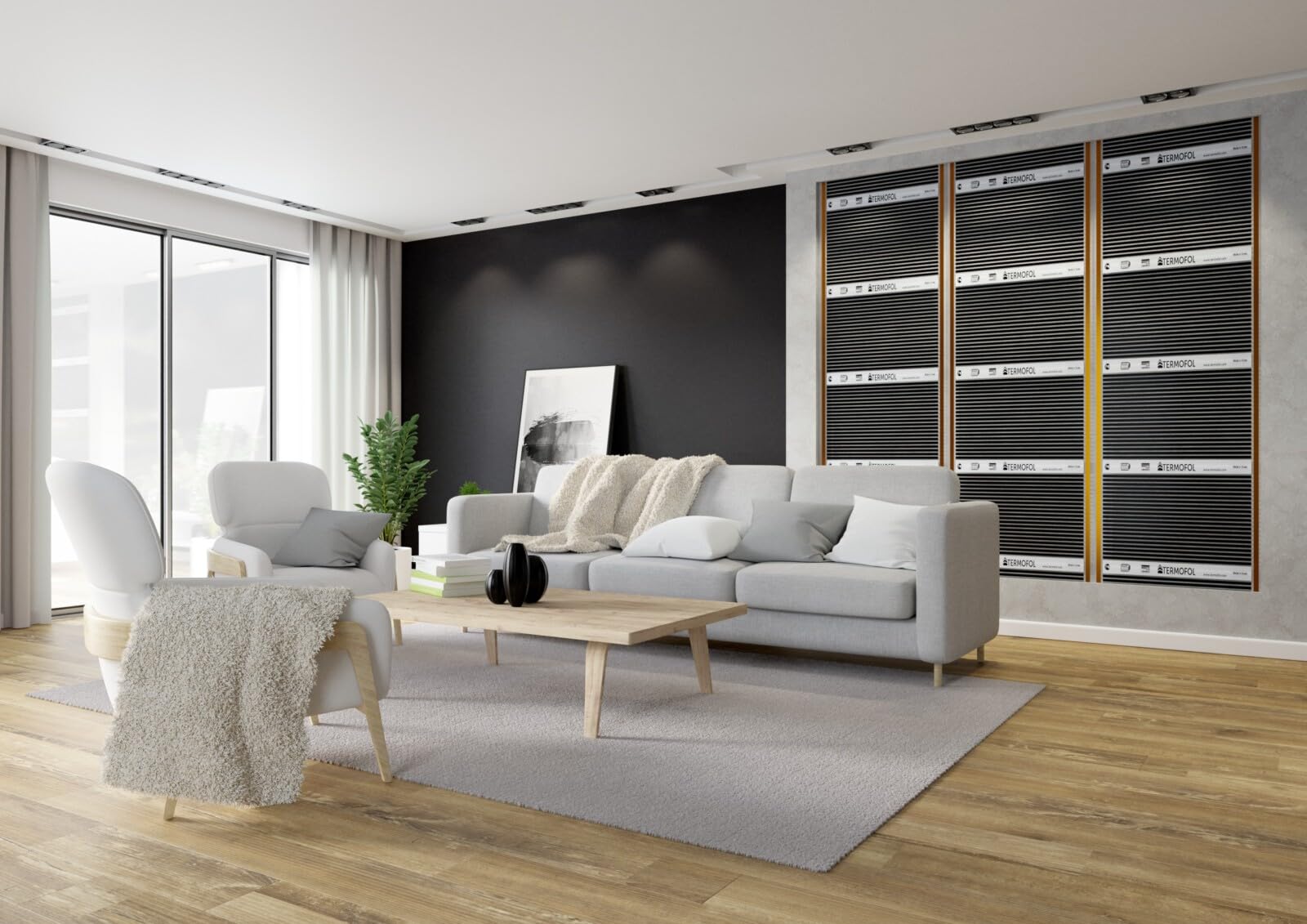 Termofol Elektrische Fußbodenheizung Heizfolie 230V - mit Thermostat H6 - Leistung 140 W/m2 - Oberfläche 12m² - Fussbodenheizung Elektrisch Komplettset fur Fußboden-, Wand- oder Deckenheizung 8