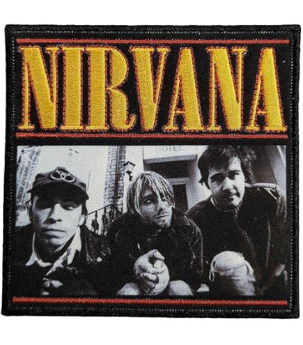 Nirvana Patch Logo et Smiley Nouveau Officiel Noir Woven Iron On