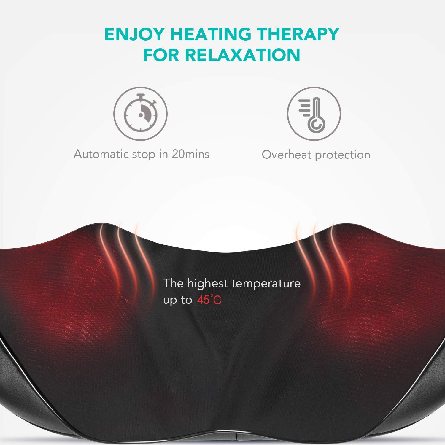Naipo Shiatsu Back and Neck Massager with Heat Deep Kneading Massage for Neck, Back, Shoulder, Foot and Legs, Use at Home, Car, Office: Health & Personal Care