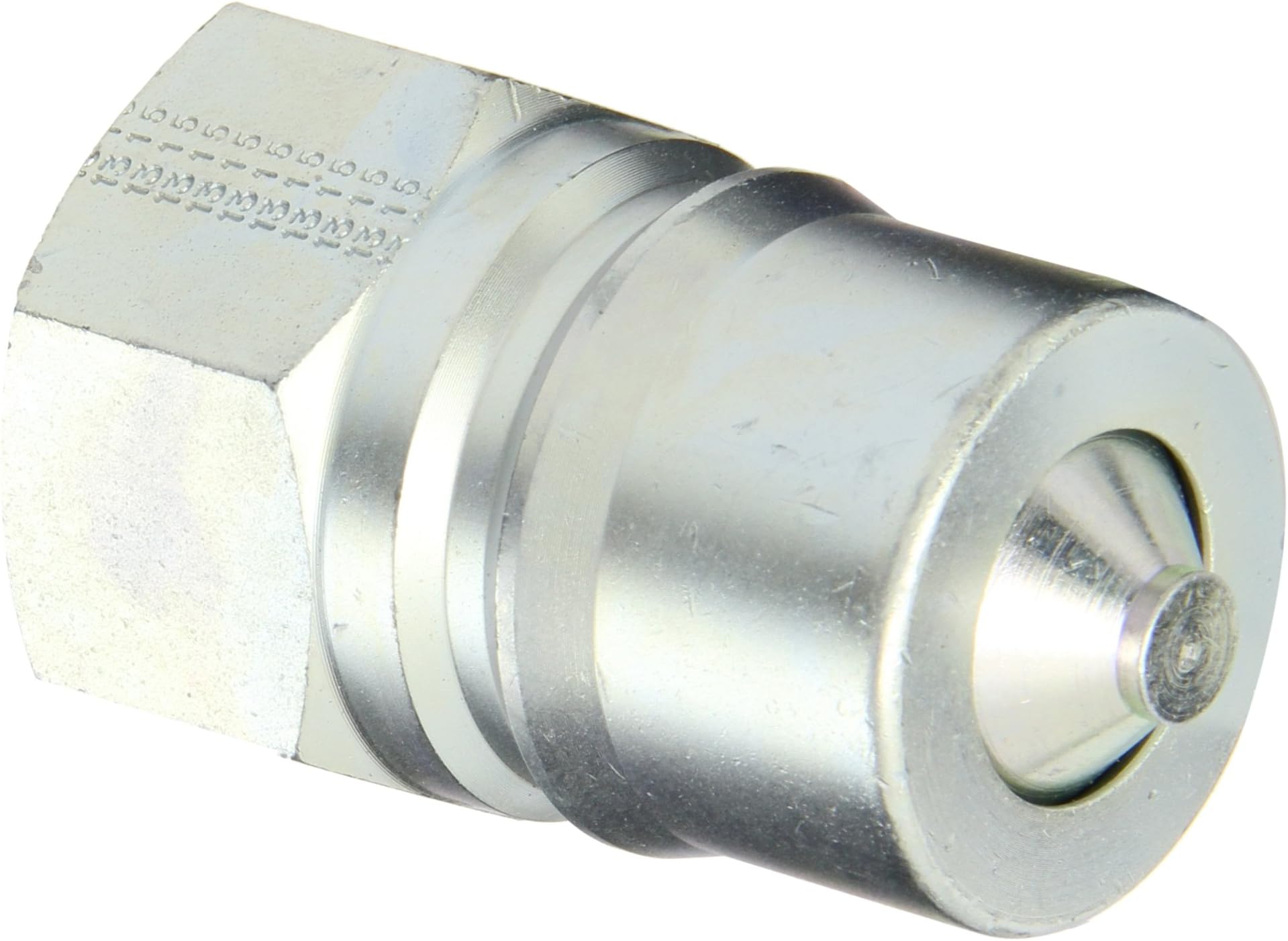 Eaton Hansen 8KP36 Steel ISO-B Interchange Hydraulic Fitting, Plug with Valve, 1"-11-1/2 NPTF Female, 1" Body
