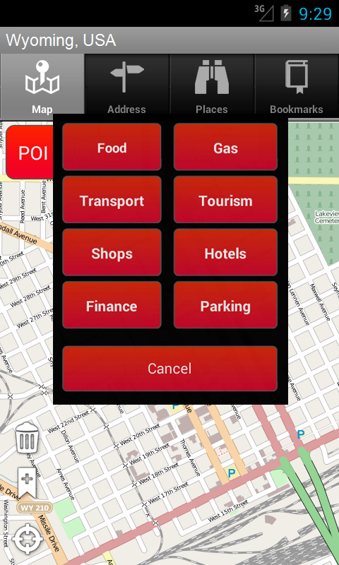 Wyoming, USA Onboard Map: Mobile GPS Apps