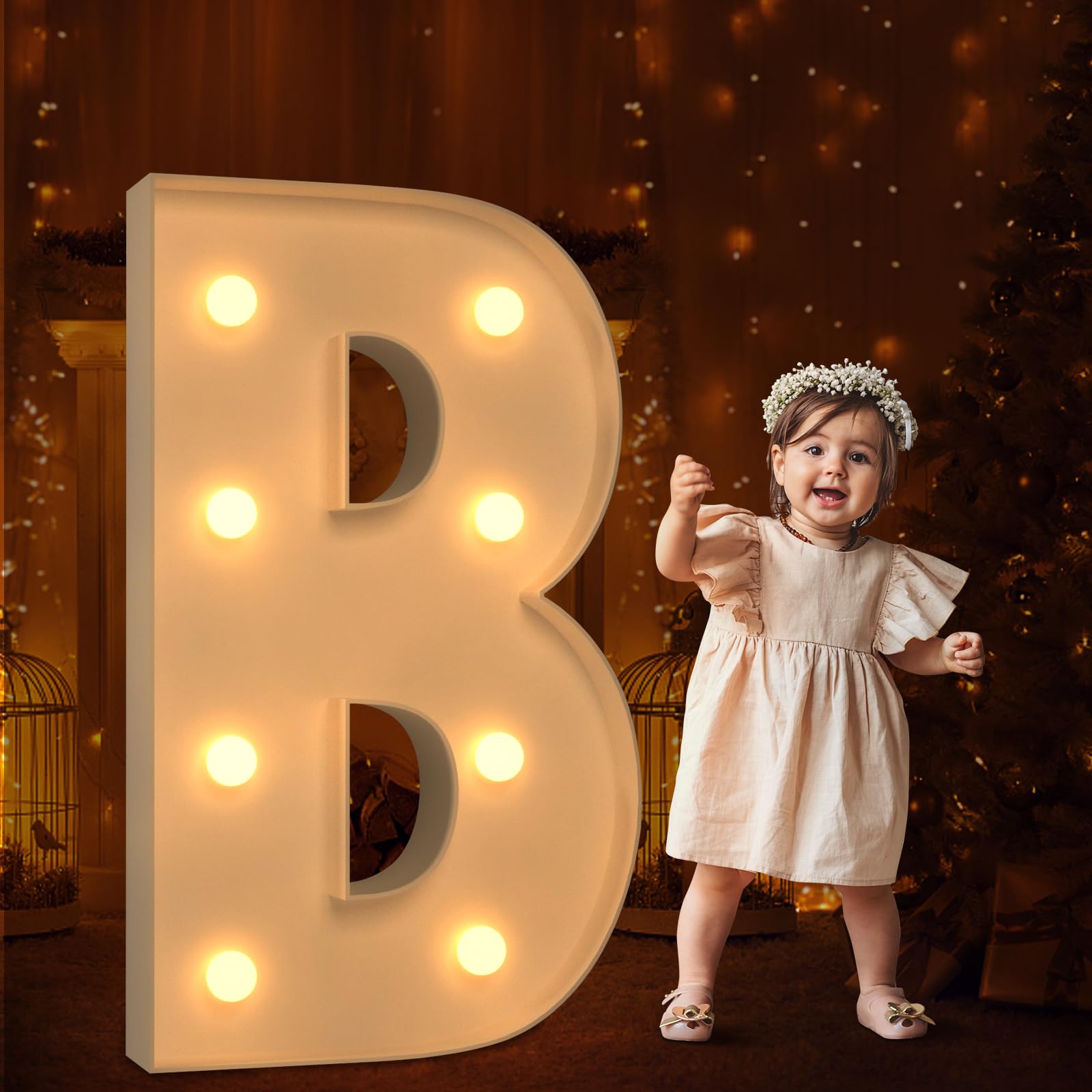Photo 1 of Tongjoy 3FT Marquee Light Up Letters, Large Marquee Letters, DIY Giant Letters for Baby Shower Birthday Party Backdrop Decorations, Light Up Letters for Wedding Decor, Kids' Mosaic Kits Letter B