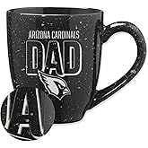 Rico Industries NFL Football Arizona Cardinals Dad Maroon 16 oz Team Color Laser Engraved Speckled Ceramic Coffee Mug