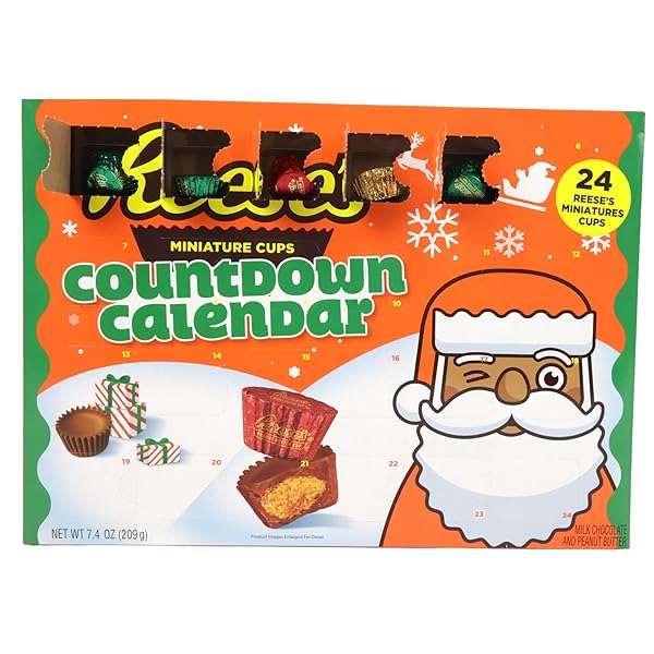 2024 REESE’S PEANUT BUTTER CUP ADVENT CALENDAR, 24-DAY COUNTDOWN TO CHRISTMAS WITH CANDY, INDIVIDUALLY WRAPPED PIECES, 7.4 OUNCES