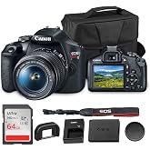 Canon EOS Rebel T7 DSLR Camera with 18-55mm Lens Bundle | For Beginner Photography | 24.1MP APS-C DSLR Camera | Built-in Wi-Fi &amp; NFC + 64GB Memory Card + Camera Bag