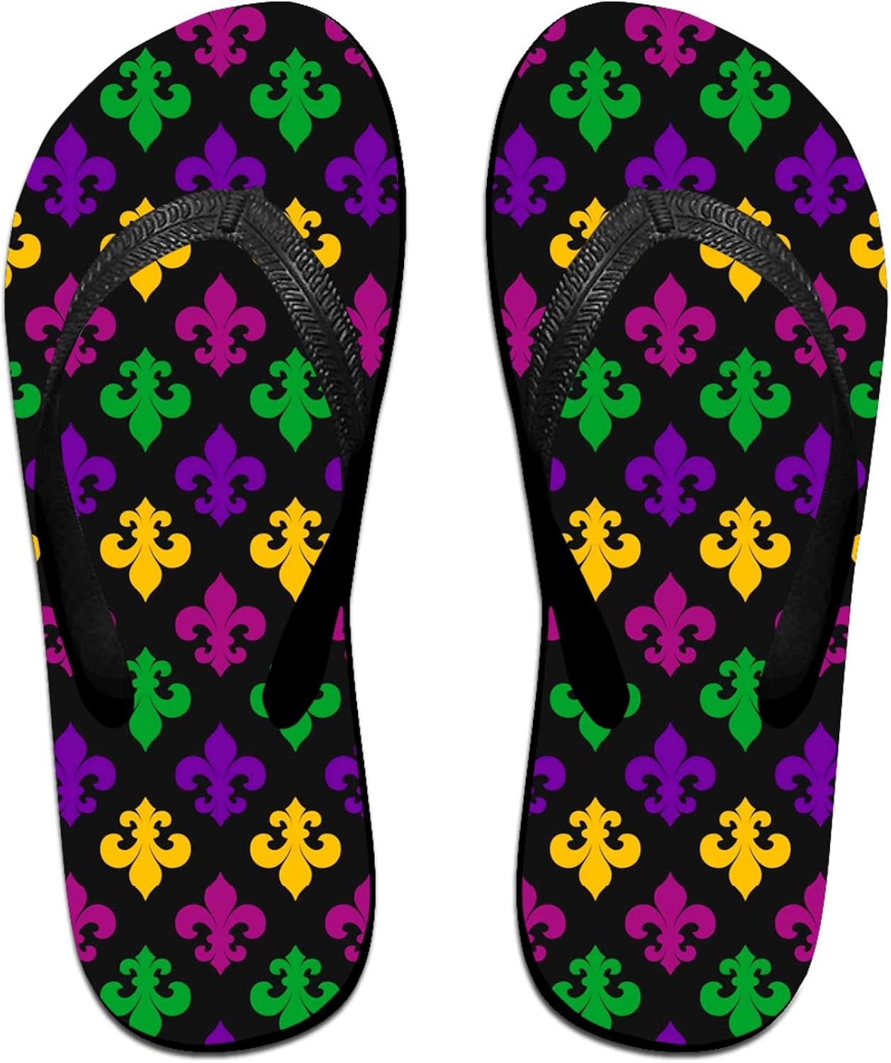 Amazon.com | Slight Fligh Mardi gras Decoration with lilys Men's Sandals Beach Slippers Shower 