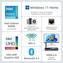 MeLE PCG02 Mini PC Stick Fanless N4000 4GB Ram