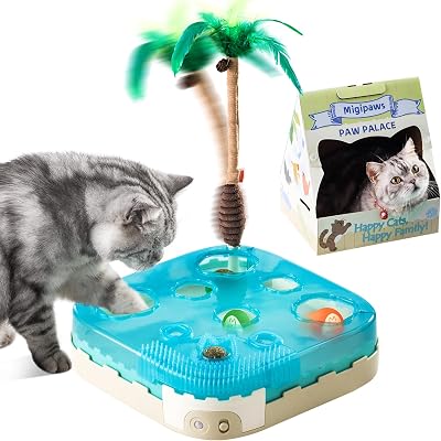 Migipaws 7-in-1 Interactive Cat Toy with Motion Sensor LED Night Mode
