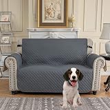 XINEAGE Quilted 2 Seater Sofa Cover Dark Grey with Pockets view 2