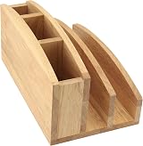 apollo The Housewares Brand Letter Rack Pen Tidy Hevea Wood Natural 23x14x12cm view 3