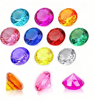 NLR FUN 10pcs Diamond Toy Set 4cm Acrylic Gem Pirate Treasure Easter Party