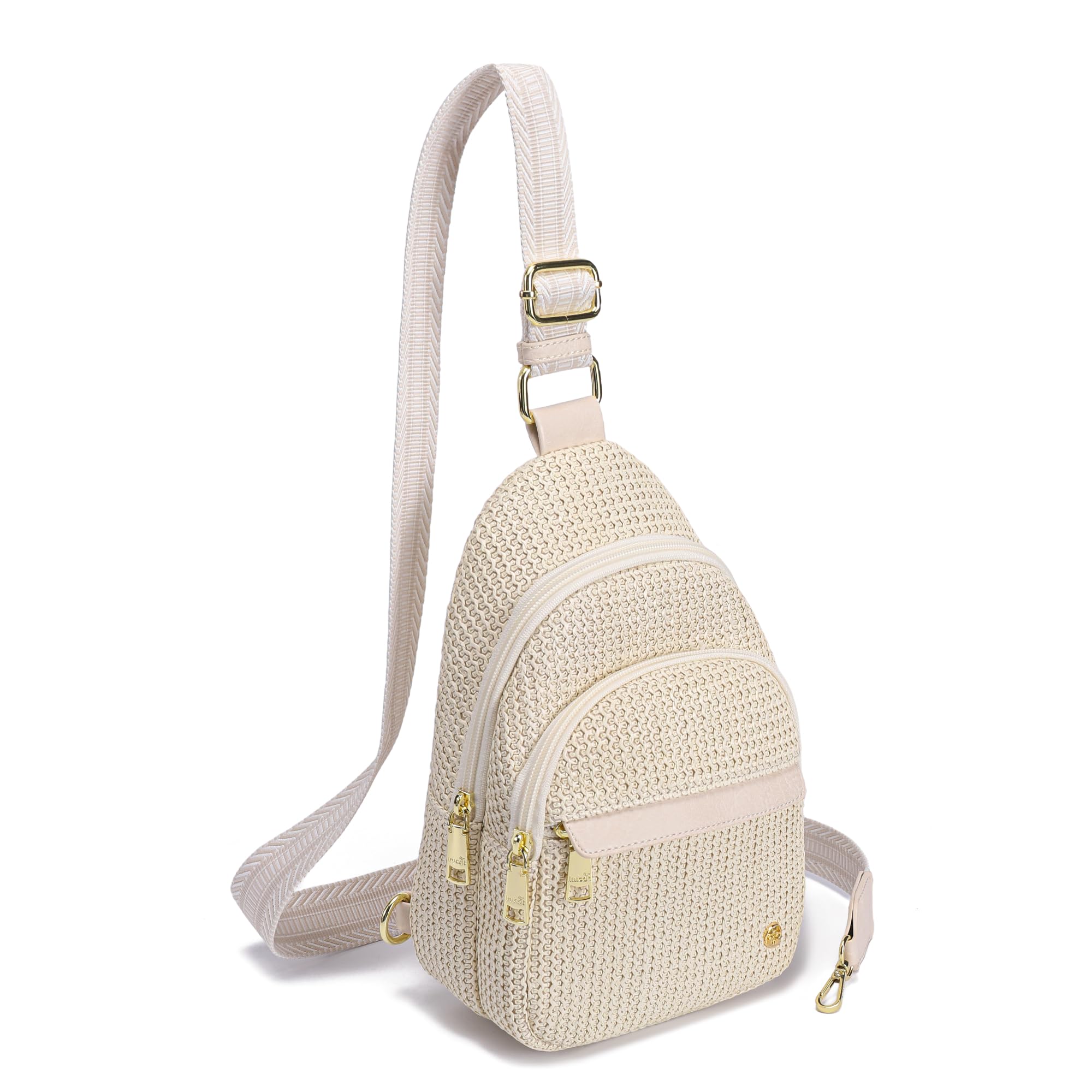 Photo 1 of RFID Straw Summer Purses for Women 2025 Woven Sling Bag Fanny Packs Cross body for Everyday Beach Travel Vacation Essentials (Front Zipper with Boho Strap White)
