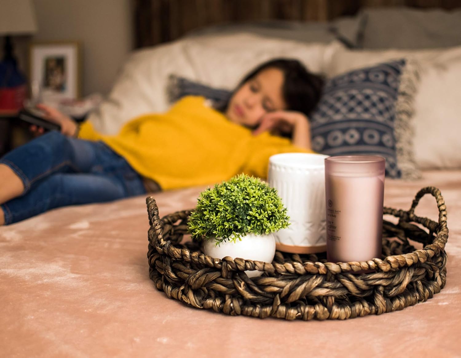 Mini Artificial Plant (5") in White Ceramic Pot | Decorative Faux Plant for Home/Office Decor | Small Potted Topiary | Farmhouse Decor Accent | Desk/Kitchen/Bathroom/Shelf Fake Plant (Green 3) -