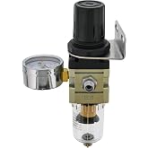 Master Airbrush Heavy Duty Diaphragm Mini Pressure Regulator with Gauge and | Water Trap Filter - Moisture Trap for Airbrush Air Compressor with Precision Control and Easy Drain Valve