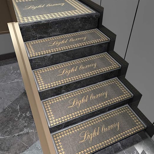 Amazon Com 5pcs Stair Mats Carpet Non Slip Removable Stair Tread Mats Carpet Pads Self Adhesive Indoor Outdoor For Hardwood Granite Ceramic Stairs Gray 30x85cm 12x33inch Kitchen Dining