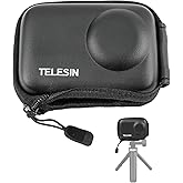 TELESIN Mini Carry Case for DJI Action 5 Action 4 Action 3 Camera, Pocket Size Protective Lens Case Travel Bag with Half Open