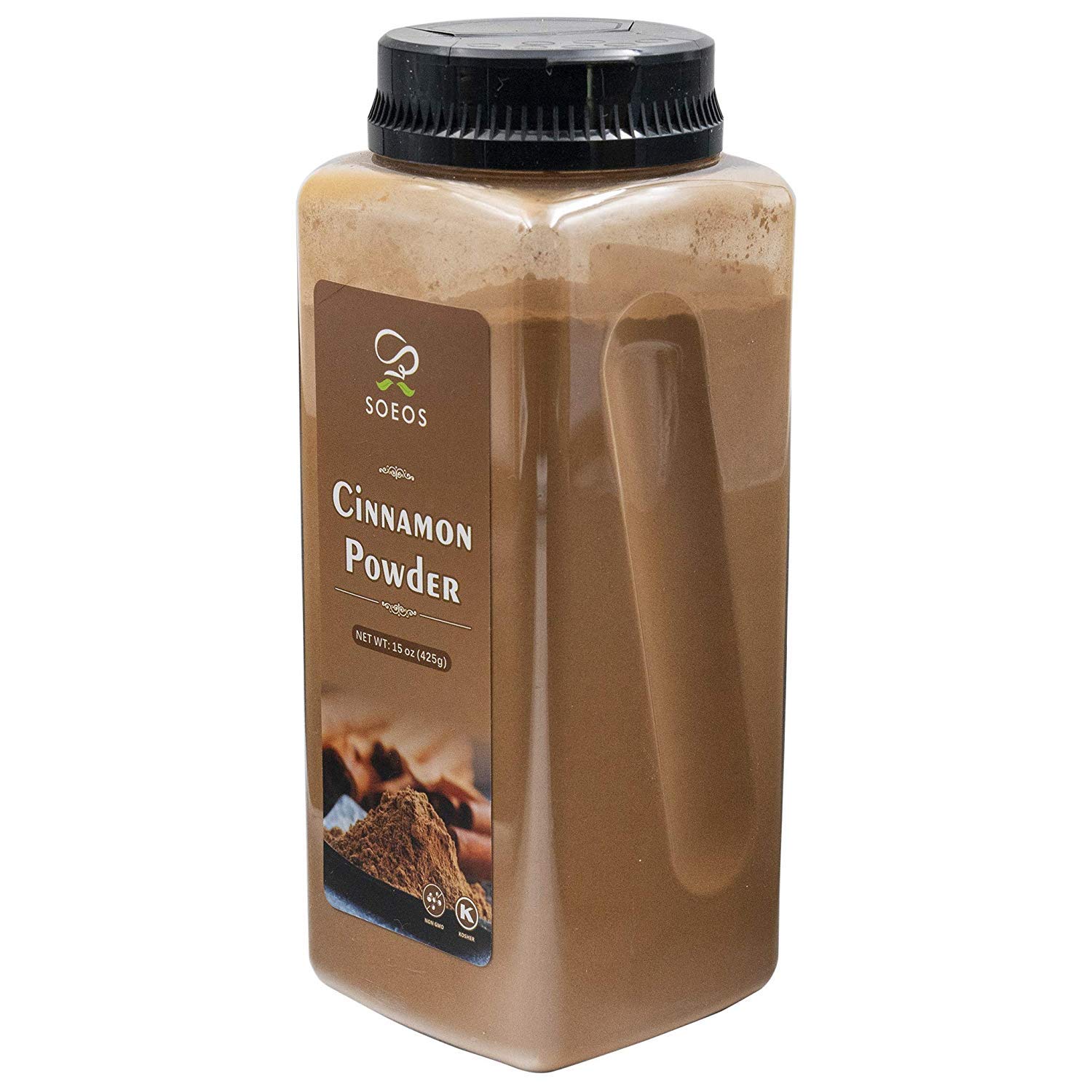 Soeos Pure Cinnamon Powder 15 oz, Premium Ground Cinnamon, Cinnamon, NON-GMO, Kosher Certified. (Cinnamon powder 15 oz)