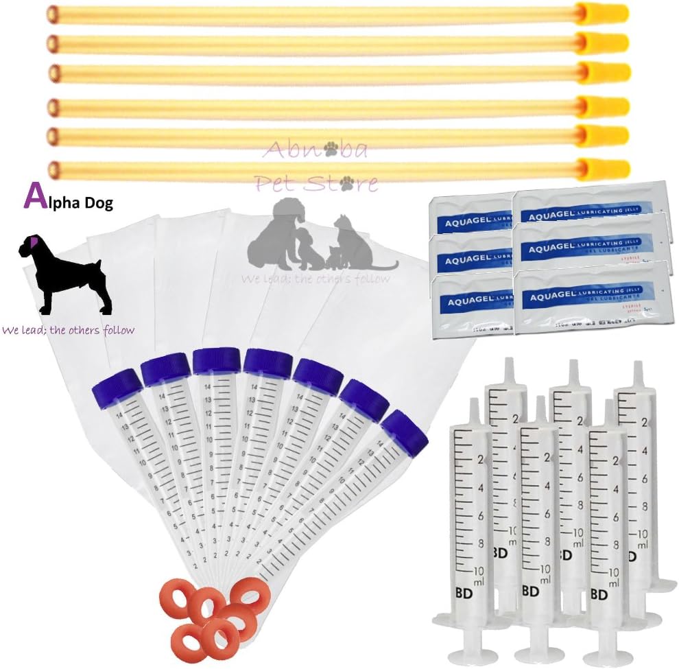 9 inches - 6 Flex Tip Complete AI Kits Dog ArtificiaI Insemination Tube Sheath Canine Breed