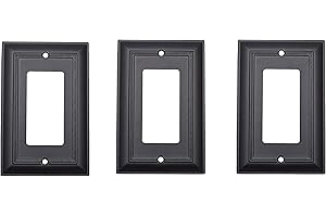 �鶹�� Basics Decorative 1-Gang Duplex Wall Plate - 3-Pack, Flat Black