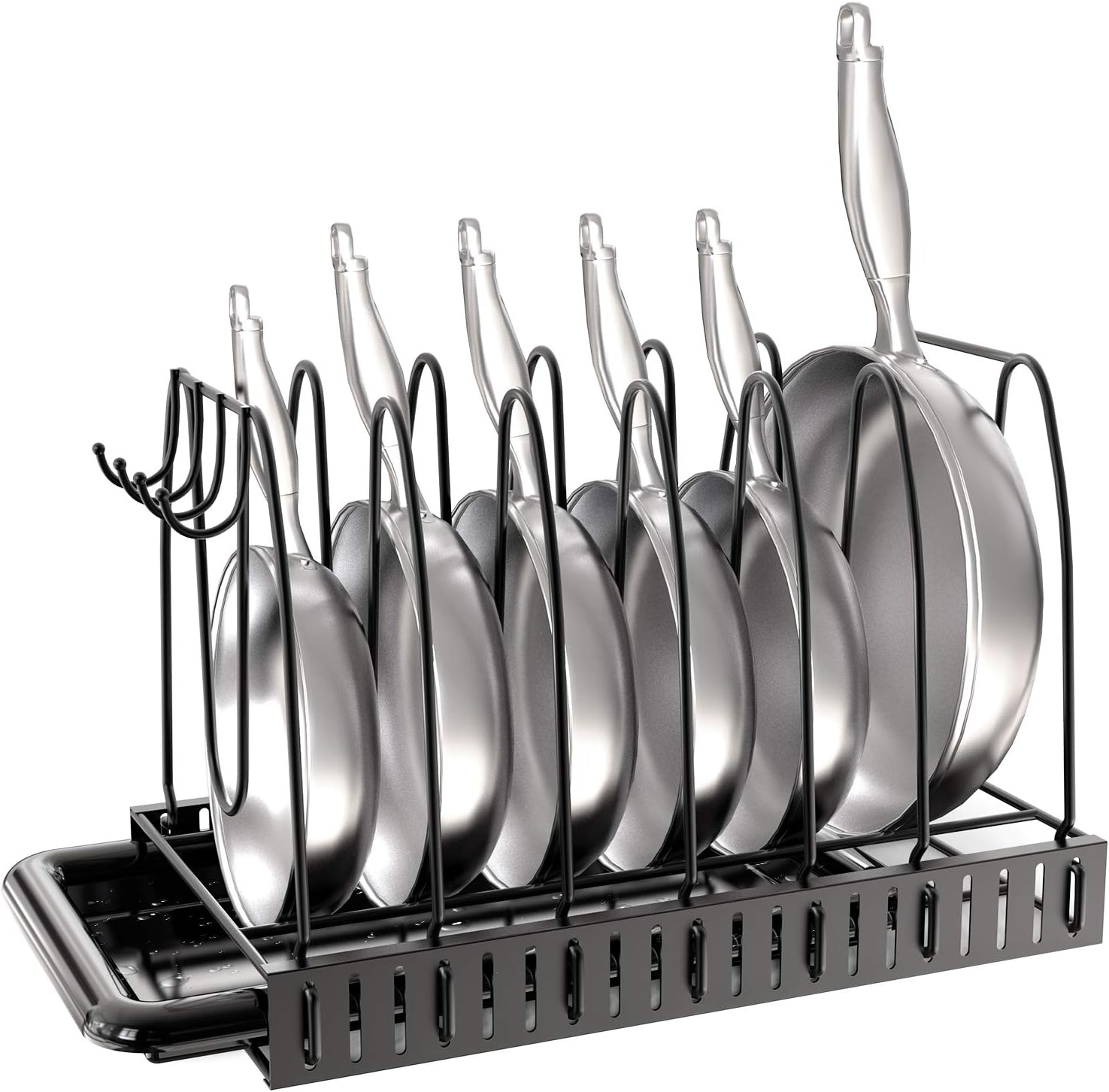 Vdomus Pot Rack Organizer for Kitchen, Coming with a Sponge Holder and Drain Board, Thoughtful Design for Drying Your Coffee Mugs and Kitchenware