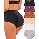 ROSYCORAL High Waisted Seamless Underwear for Women Full Coverage Hiphugger High Rise Silky No Show Briefs Panties 6 Pack