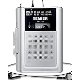 SEMIER Cassette Recorder Player Walkman with AM FM, Compact Vintage Cassette Tape Player with Big Speaker, Earphone Jack, Rem