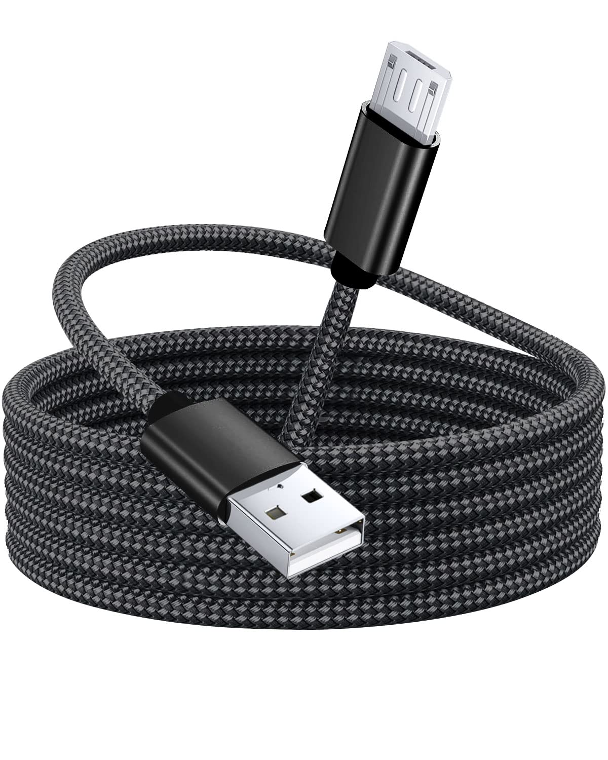 Long Micro USB Cable 3M, USB A to Micro USB Charger Cord, Nylon Braided Charging Cable Compatible with Samsung A10/A20/J7, Sony, LG, HTC, Motorola, PS4 Controller, Kindle, Power Bank