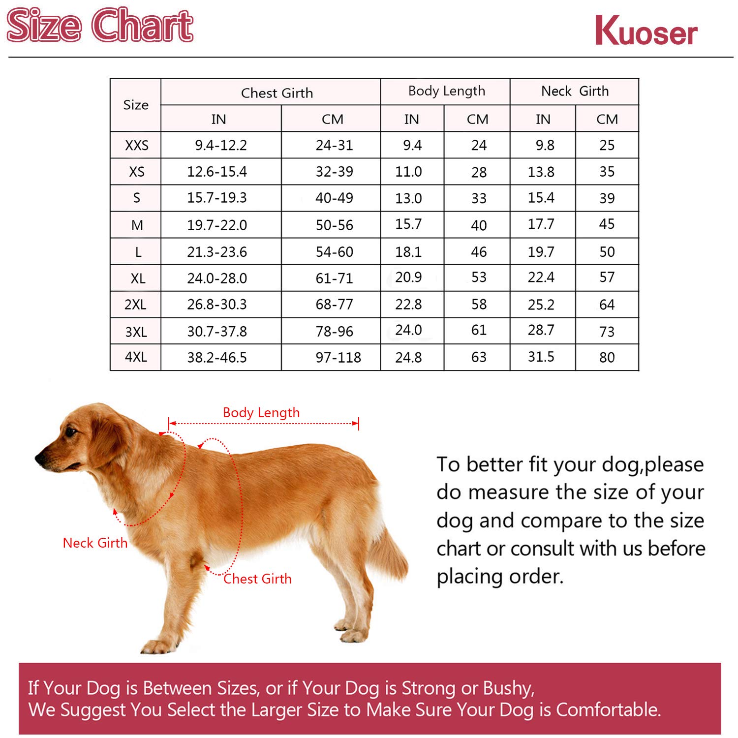 Kuoser Cozy Waterproof Windproof Reversible British Style Plaid Dog Vest Winter Coat Warm Dog Apparel Cold Weather Dog Jacket XXS-4XL