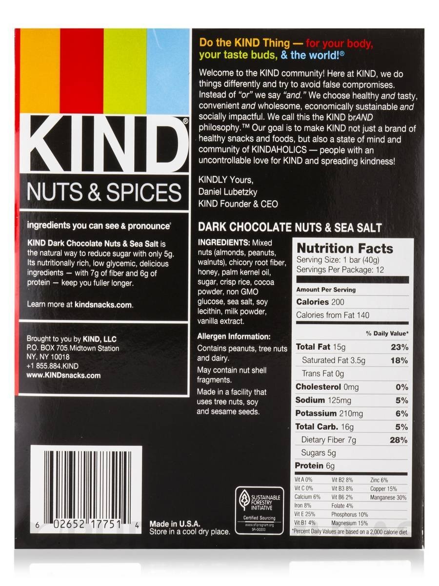 Kind Dk Choc Seasalt 1 4oz Bar Amazon In Grocery Gourmet Foods