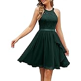 Wedtrend Women's Bridesmaid Dresses, Halter Sleeveless Cocktail Dress Ruffle A Line Short Prom Dress 2026