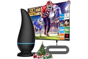 DESIVO 2025 TV Antenna Signal Enhance with 900+ Miles Range Supports 1080p 4K for HDTV Cable, Smart Antenna TV, Older TVs, 18ft HDTV Cable for Free Channel