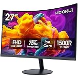 KOORUI 27 Inch Curved Monitor FHD 1080P 75Hz