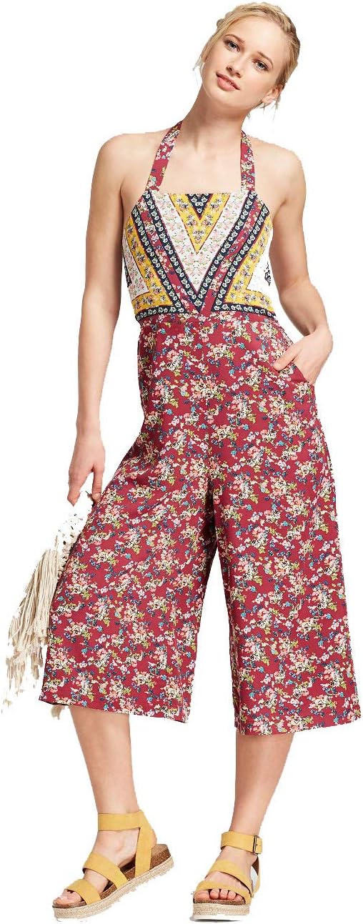 Xhilaration Women's Halter Top Overall Jumpsuit - Magenta - XXLarge