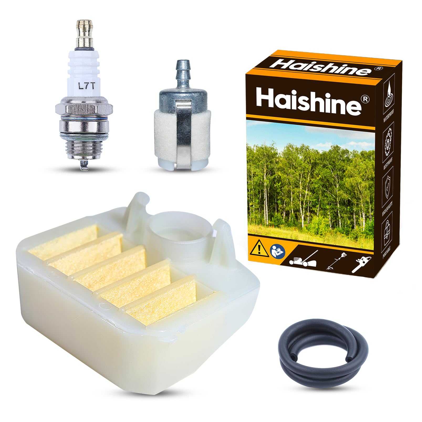 Haishine Air Filter Fuel Line Filter Spark Plug Kit for Husqvarna 340 345 346 XP 350 351 353 Chainsaw Tune Up Maintenance Service Kit New