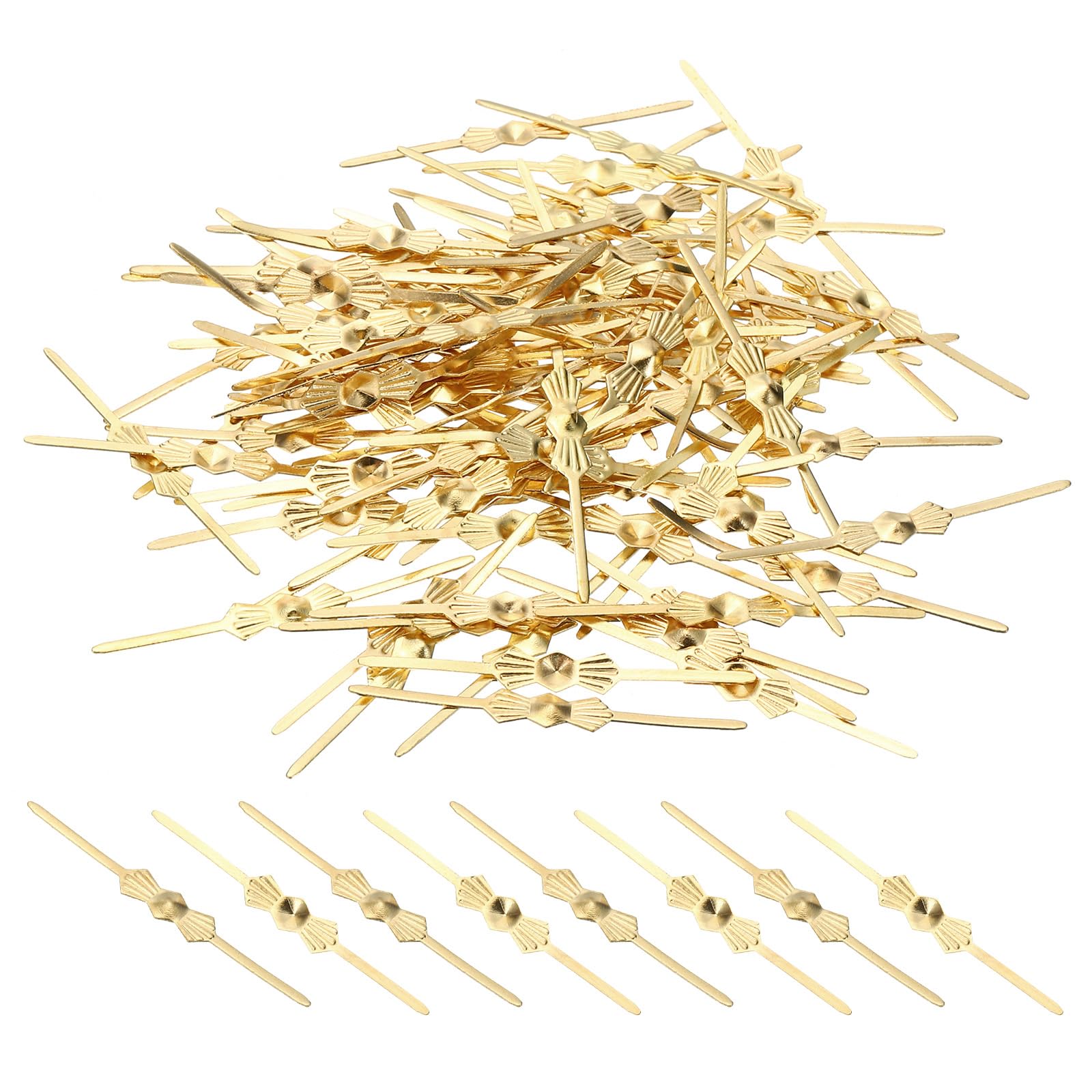 PATIKIL 40mm/1.57" Chandelier Bowtie Clips, 300Pcs Copper Chandelier Connectors Clips for Fastening Crystals Parts, Chandelier Replacements, Gold