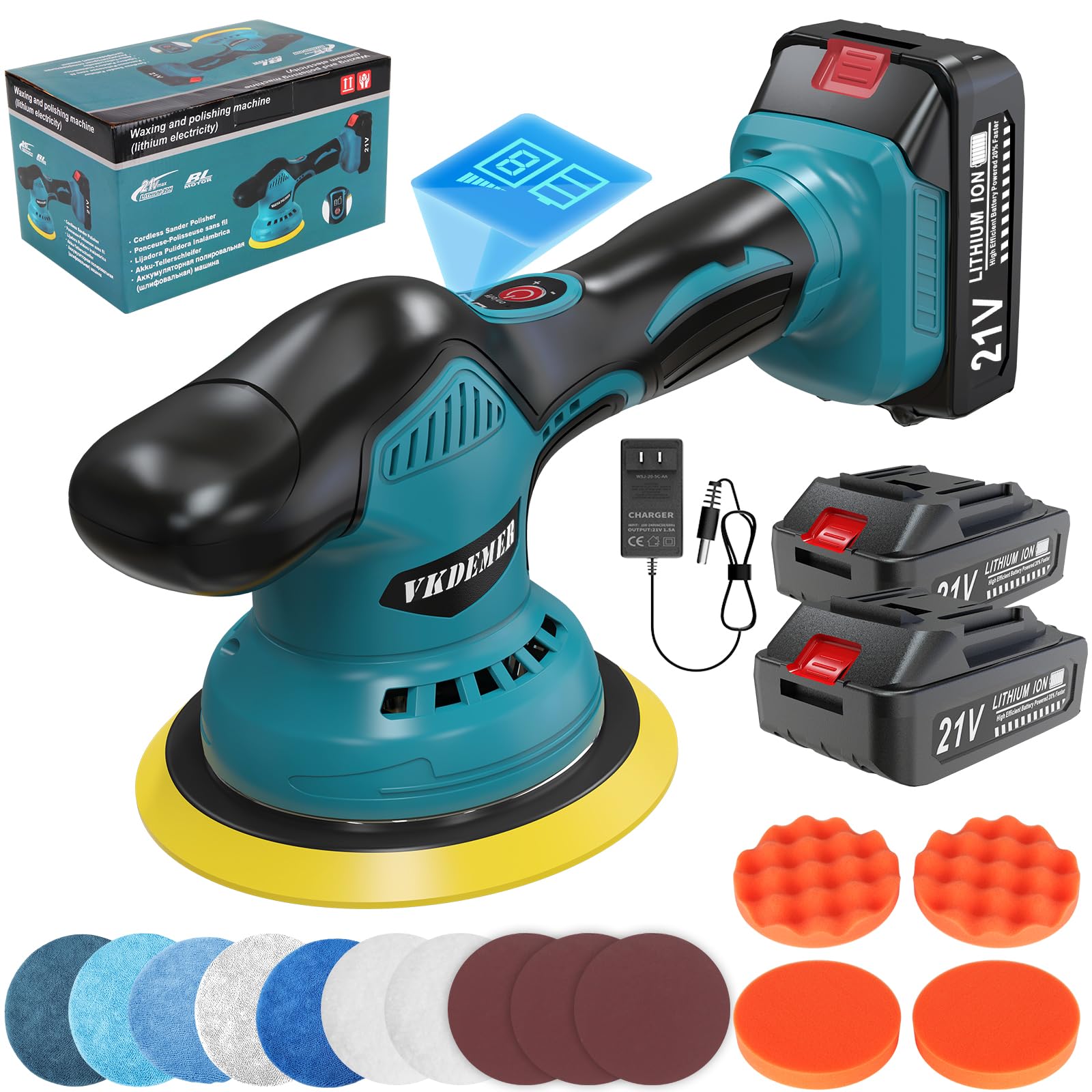Mua Vkdemer Cordless Car Buffer Polisher, 6 In Mini Buffer Polisher Kit ...